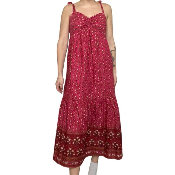C&C California Red boho cotton flowy maxi dress - Picture 2 of 6